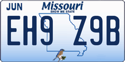 MO license plate EH9Z9B