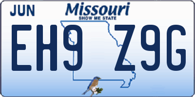 MO license plate EH9Z9G