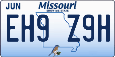 MO license plate EH9Z9H