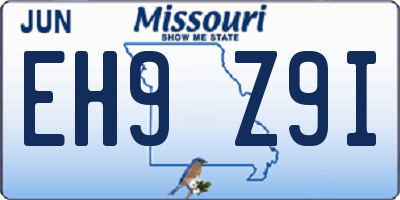 MO license plate EH9Z9I
