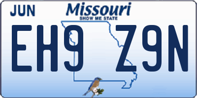 MO license plate EH9Z9N
