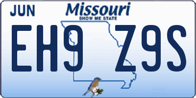 MO license plate EH9Z9S