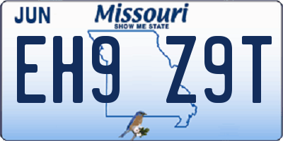 MO license plate EH9Z9T