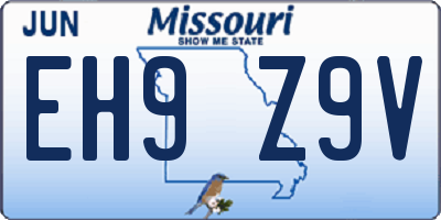 MO license plate EH9Z9V