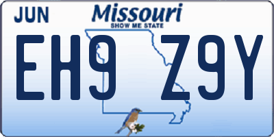 MO license plate EH9Z9Y