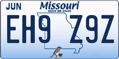 MO license plate EH9Z9Z
