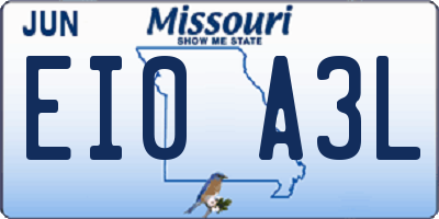 MO license plate EI0A3L