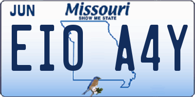 MO license plate EI0A4Y
