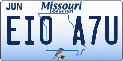 MO license plate EI0A7U