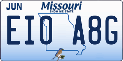 MO license plate EI0A8G
