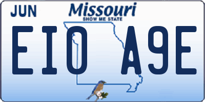 MO license plate EI0A9E
