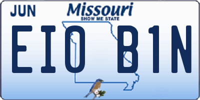 MO license plate EI0B1N
