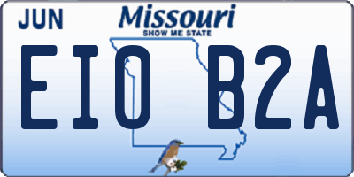 MO license plate EI0B2A
