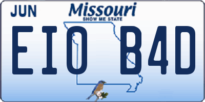 MO license plate EI0B4D
