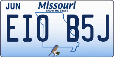 MO license plate EI0B5J