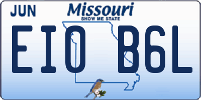 MO license plate EI0B6L