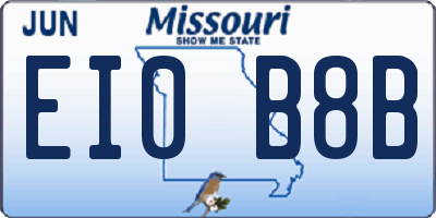 MO license plate EI0B8B