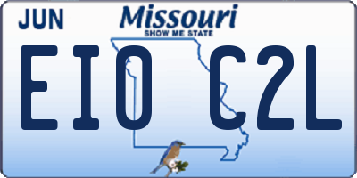 MO license plate EI0C2L