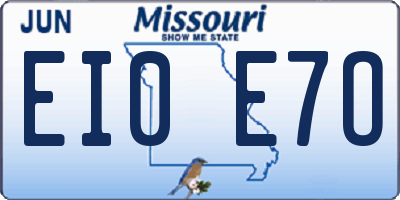 MO license plate EI0E7O