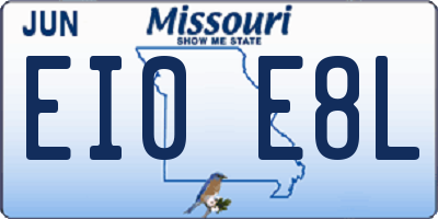 MO license plate EI0E8L
