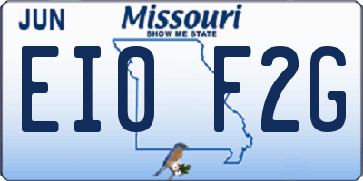 MO license plate EI0F2G