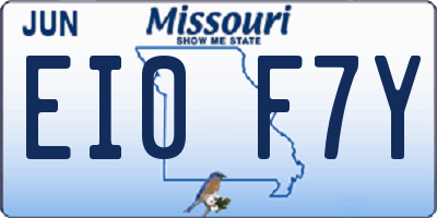MO license plate EI0F7Y