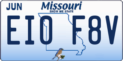 MO license plate EI0F8V