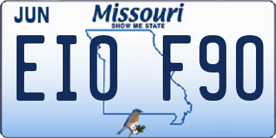 MO license plate EI0F9O
