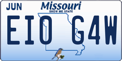 MO license plate EI0G4W