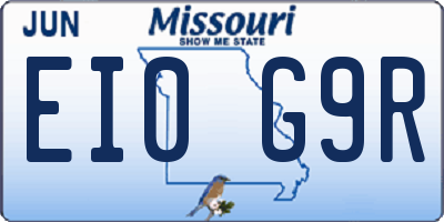 MO license plate EI0G9R