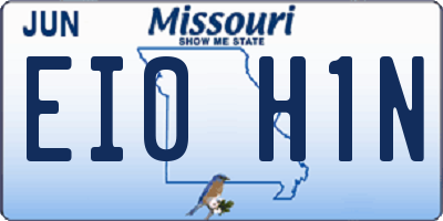 MO license plate EI0H1N