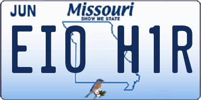MO license plate EI0H1R