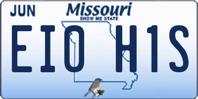 MO license plate EI0H1S