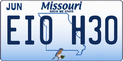 MO license plate EI0H3O