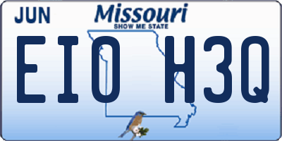 MO license plate EI0H3Q