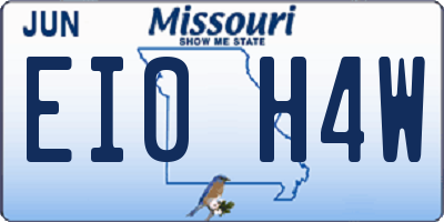 MO license plate EI0H4W