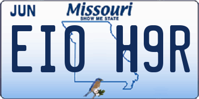 MO license plate EI0H9R