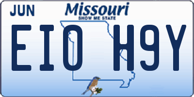 MO license plate EI0H9Y