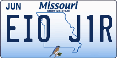MO license plate EI0J1R