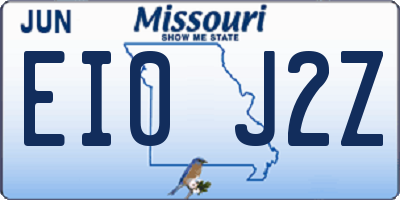 MO license plate EI0J2Z
