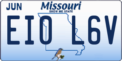 MO license plate EI0L6V