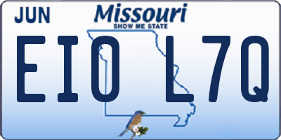 MO license plate EI0L7Q