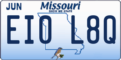MO license plate EI0L8Q