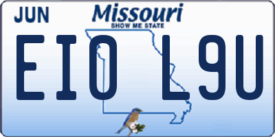 MO license plate EI0L9U