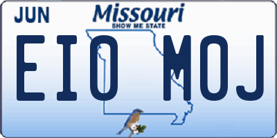 MO license plate EI0M0J