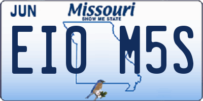 MO license plate EI0M5S