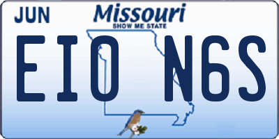 MO license plate EI0N6S