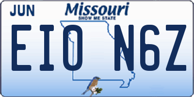 MO license plate EI0N6Z
