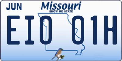MO license plate EI0O1H