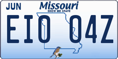 MO license plate EI0O4Z